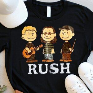 Rush x Peanuts Retro T-Shirt Geddy Lee, Lifeson, Peart 103